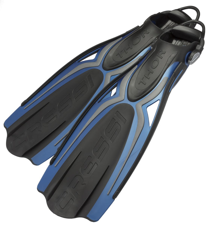 Cressi-Open-Heel-SCUBA-Fins-Blue