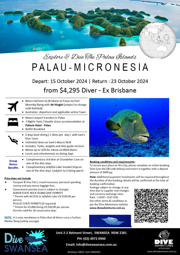 Palau October 15th - 23rd October 2024