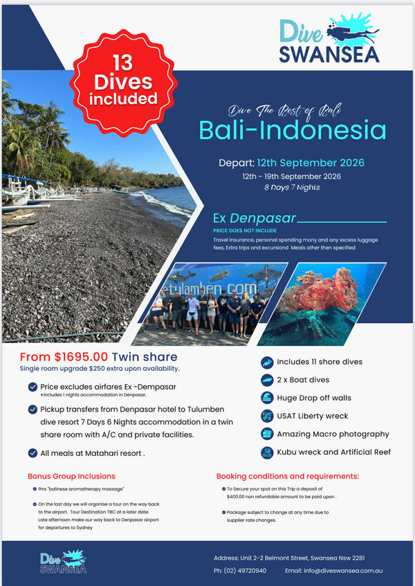 DIVE TULAMBEN BALI 12th - 19Th September 2026