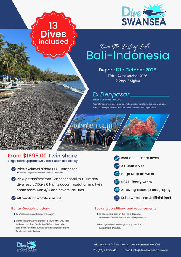 DIVE TULAMBEN BALI 17th - 24Th October 2026