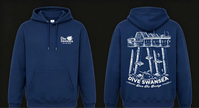 Dive Swansea Club Hoodie Navy Blue.
