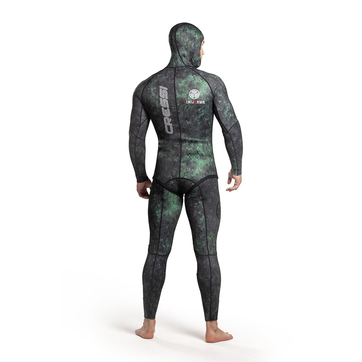 camo spearfishing suit cressi green hood