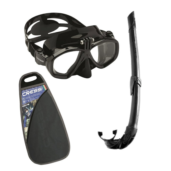 Cressi Black mask with gopro mount