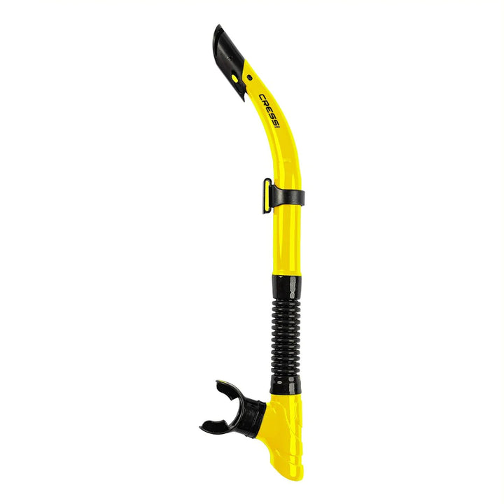 yellow snorkel with drop away and top splash guard