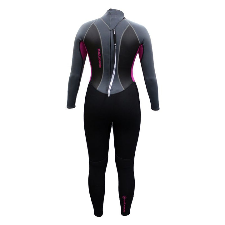 oceampro back zip wetsuit female pink 3mm